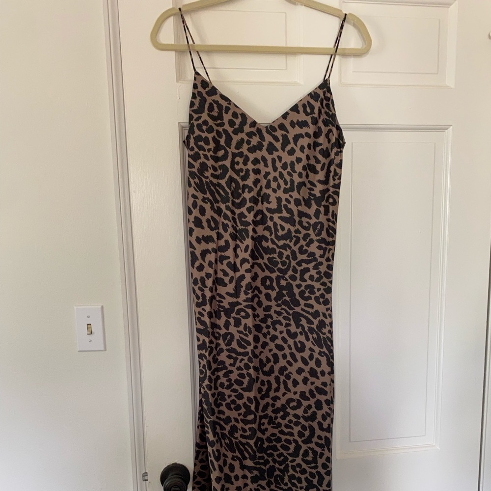 ASOS leopard maxi slip dress, US size 6